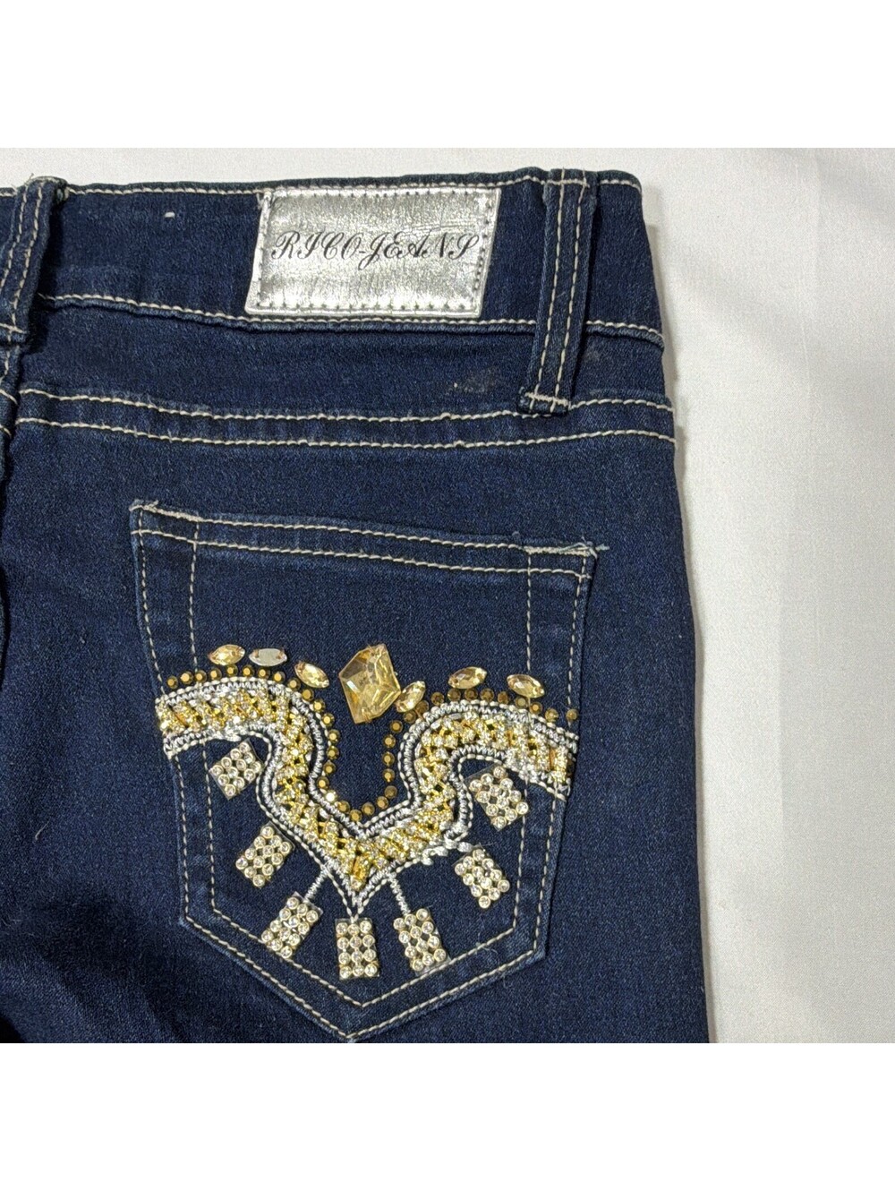 Rico Jeans Premium Skinny Jeans Teens Juniors Size 1 Blue Dark Wash Low Rise